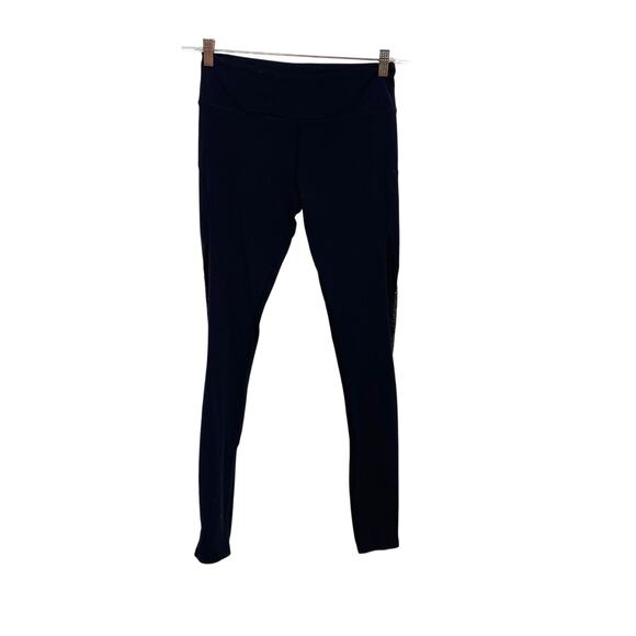 Pure Barre by Splits59 Lace Inset Pieced Leggings Black Medium M Womens Stretch - Picture 1 of 10